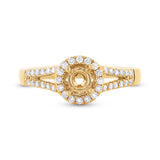 0.29ct 14k Yellow Gold Diamond Semi-mount Ring