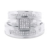 0.19ct 14k White Gold Diamond Trio Set Pave