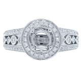 0.69ct 14k White Gold Diamond Semi-mount Ring