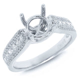 0.37ct 14k White Gold Diamond Semi-mount Ring