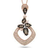 0.33ct Diamond & 1.11ct Smokey Topaz 14k Rose Gold Pendant