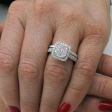 1.00ct 14k White Gold Diamond Wedding Set Pave