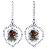 4.45ct 14k White Gold White & Rough Diamond Earring