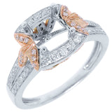 0.42ct 14k Two-tone Rose Gold Diamond Semi-mount Ring