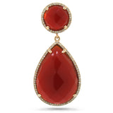 0.35ct Diamond & 23.46ct Red Agate 14k Rose Gold Pendant