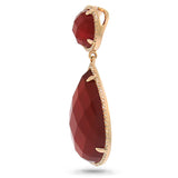 0.35ct Diamond & 23.46ct Red Agate 14k Rose Gold Pendant