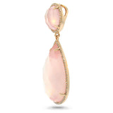 0.35ct Diamond & 23.20ct Rose Quartz 14k Rose Gold Pendant