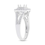 0.57ct 14k White Gold Diamond Semi-mount Ring for 4.5x4.5mm Center