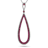 0.36ct Diamond & 1.31ct Ruby 14k White Gold Pendant