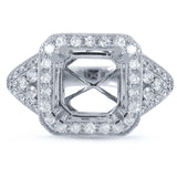 0.95ct 18k White Gold Diamond Semi-mount Ring