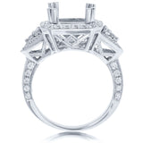 0.95ct 18k White Gold Diamond Semi-mount Ring