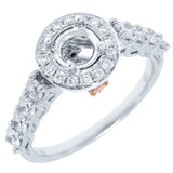 0.86ct 14k Two-tone Rose Gold Diamond Semi-mount Ring