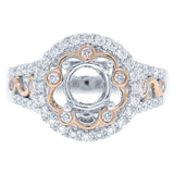 0.52ct 14k Two-tone Rose Gold Diamond Semi-mount Ring