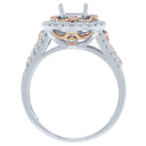0.52ct 14k Two-tone Rose Gold Diamond Semi-mount Ring