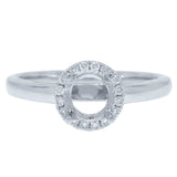 0.11ct 14k White Gold Diamond Semi-mount Ring