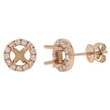 0.40ct 14k Rose Gold Diamond Semi-mount Earring