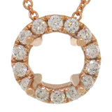 0.22ct 14k Rose Gold Diamond Semi-mount Pendant