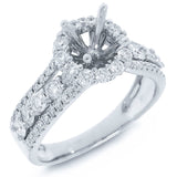 1.12ct 14k White Gold Diamond Semi-mount Ring