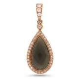 0.16ct Diamond & 3.50ct Smokey Quartz 14k Rose Gold Pendant