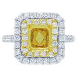 0.87ct 18k Two-tone Gold Diamond Semi-mount Ring