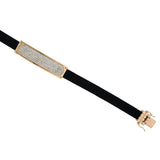1.90ct 14k Rose Gold Diamond Calf Leather Bracelet