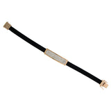 1.90ct 14k Rose Gold Diamond Calf Leather Bracelet