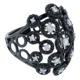 1.40ct 14k Black Rhodium Black & White Diamond Ring