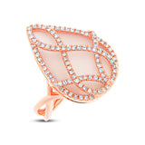 0.40ct Diamond & 8.09ct Rose Quartz 14k Rose Gold Ring