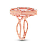 0.40ct Diamond & 8.09ct Rose Quartz 14k Rose Gold Ring