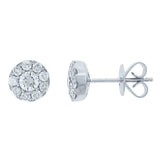 0.60ct 14k White Gold Diamond Cluster Earring
