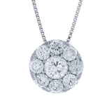 0.50ct 14k White Gold Diamond Cluster Pendant