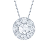 0.80ct 14k White Gold Diamond Cluster Pendant