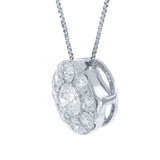 0.80ct 14k White Gold Diamond Cluster Pendant