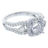 0.70ct 18k White Gold Diamond Semi-mount Ring