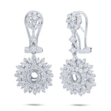 1.47ct 18k White Gold Diamond Semi-mount Earring