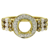 0.65ct 18k Yellow Gold Diamond Semi-mount Ring