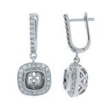 0.65ct 14k White Gold Diamond Semi-mount Earring