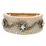 0.80ct 14k Rose Gold White & Champagne Diamond Ring