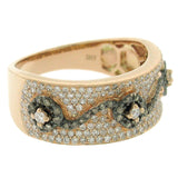 0.80ct 14k Rose Gold White & Champagne Diamond Ring