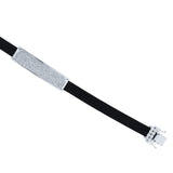 1.90ct 14k White Gold Diamond Calf Leather Bracelet