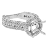 1.60ct 18k White Gold Diamond Semi-mount Ring Size 6