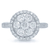 1.05ct 14k White Gold Diamond Cluster Lady's Ring