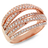 0.91ct 14k Rose Gold Diamond Bridge Ring