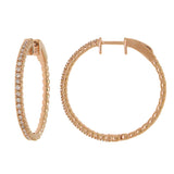 0.47ct 14k Rose Gold Diamond Hoop Earring