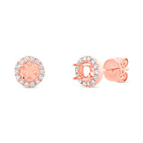 0.20ct 14k Rose Gold Diamond Semi-mount Earring