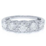 1.08ct 14k White Gold Diamond Lady's 5 Stone Ring