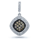 0.40ct 14k White Gold White & Champagne Diamond Pendant