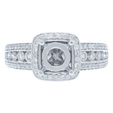 0.52ct 14k White Gold Diamond Semi-mount Ring