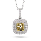 0.28ct 18k Two-tone Gold Diamond Semi-mount Pendant