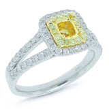 0.57ct 14k Two-tone Gold Diamond Semi-mount Ring